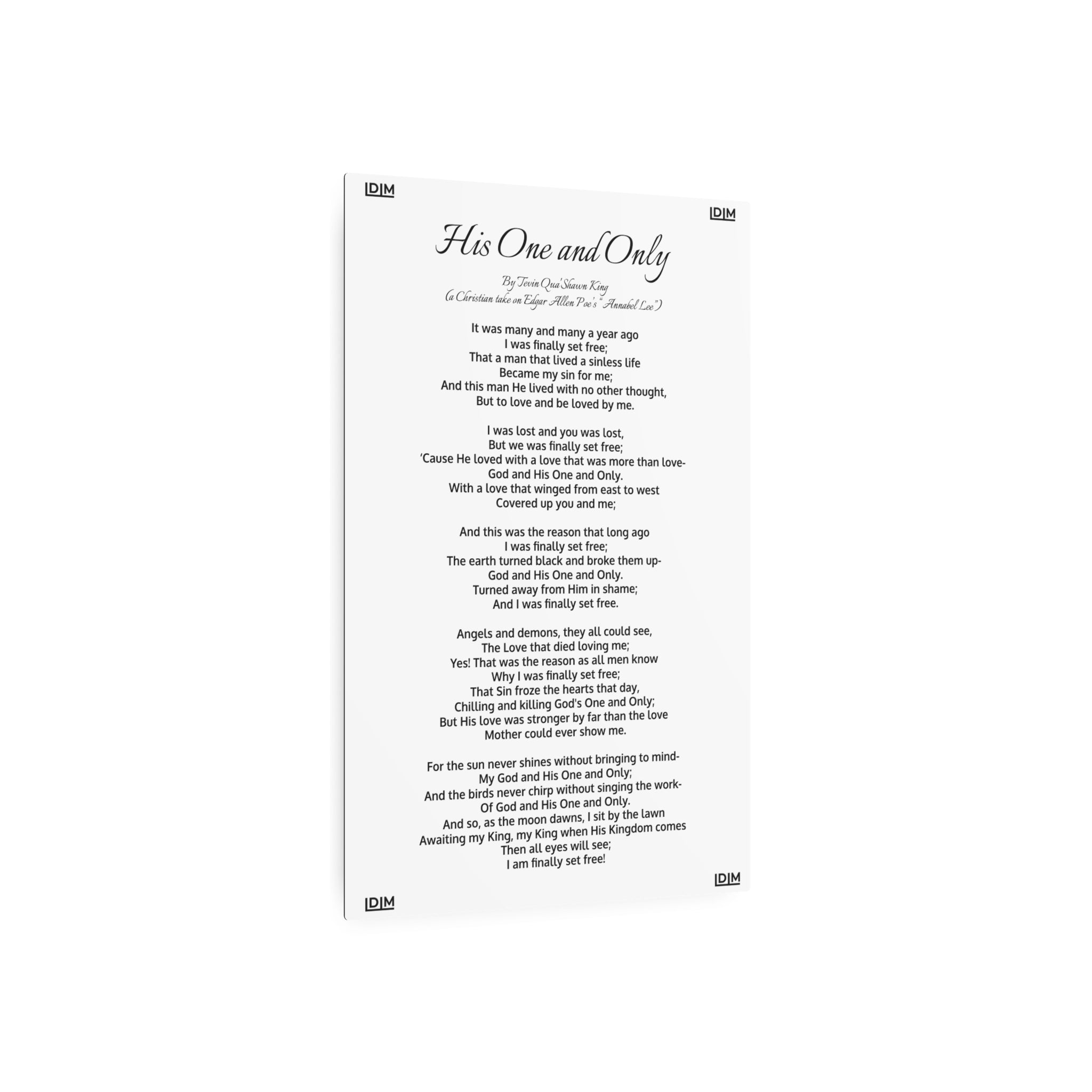 "His One and Only" Metal Wall Art (White)